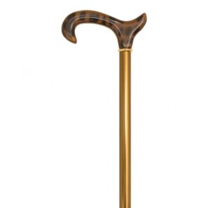 Bastón extensible en bronce con puño de leopardo 448