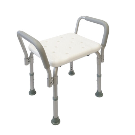 BANQUETA DE BAÑO DE ALUMINIO CON REPOSABRAZOS | Más Que Ayudas