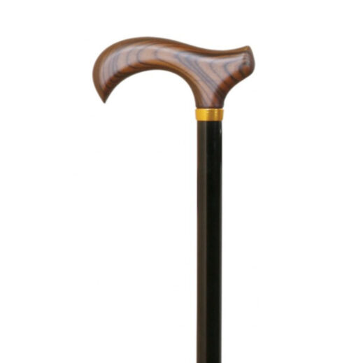 Bastón negro con puño de madera